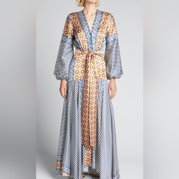 Silvia Tcherassi Mixed Print Silk Dress - Picture 6 of 10